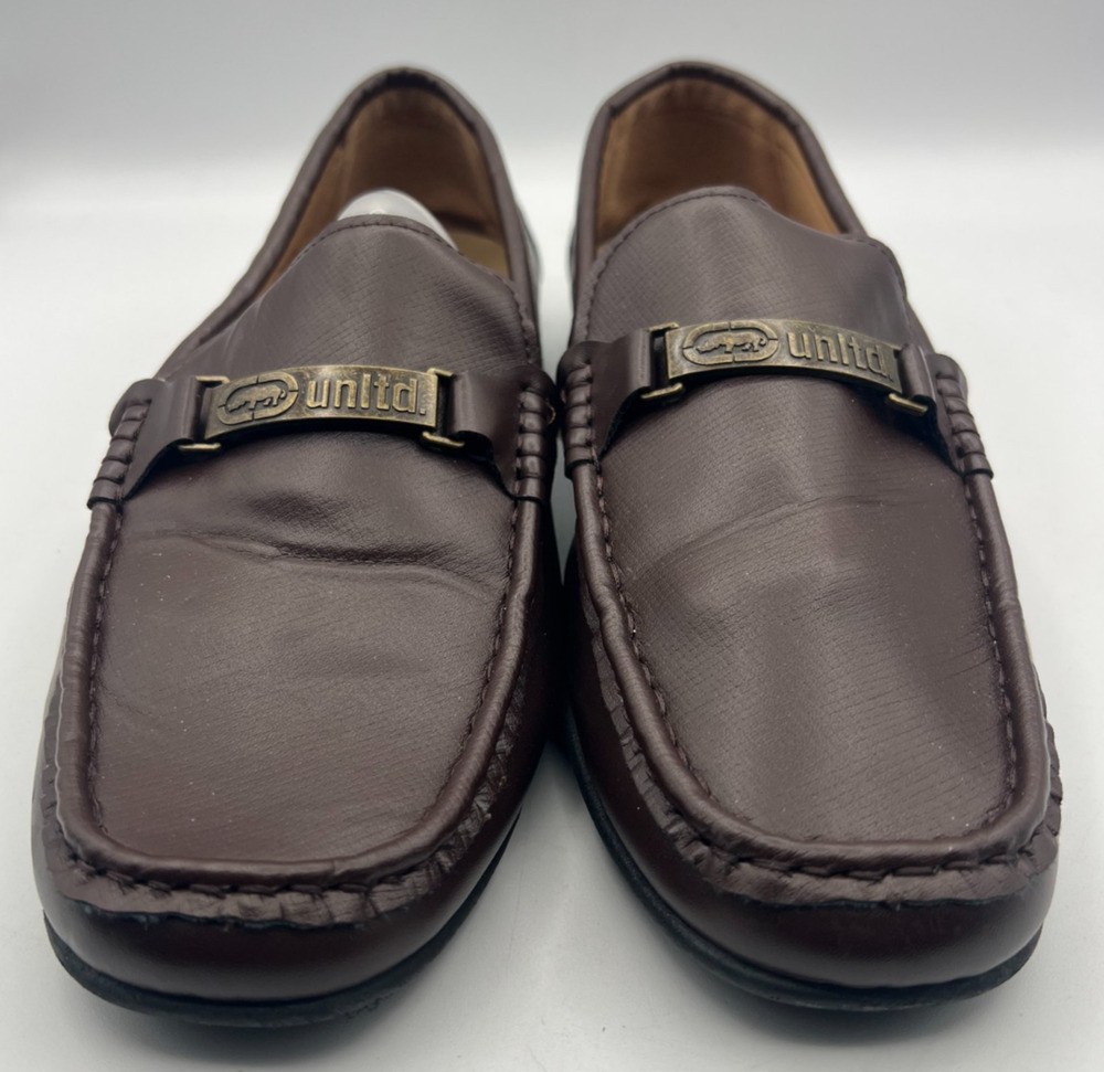 Ecko Unltd Mens Loafers Size 9.5 Brown Slip On Moc Toe Dress Casual Shoes 9.5M